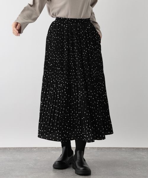 【16日までお値下げ価格】希少♡南アフリカ産 ブラック スプリットクォーツ FOUND GOOD（ファウンドグッド）の「マジョリカプリーツスカート