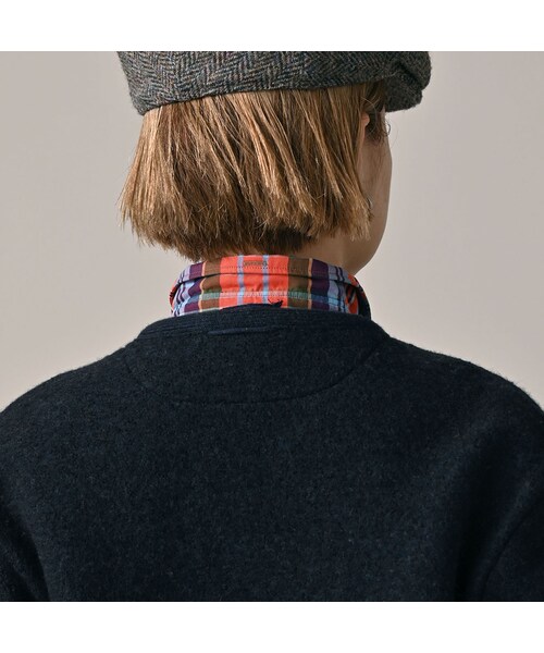 縮絨ニットの908チロリアンカーディガン 45R縮絨ニットの908チロリアン