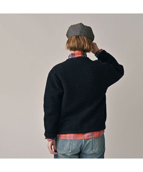 縮絨ニットの908チロリアンカーディガン 45R縮絨ニットの908チロリアン