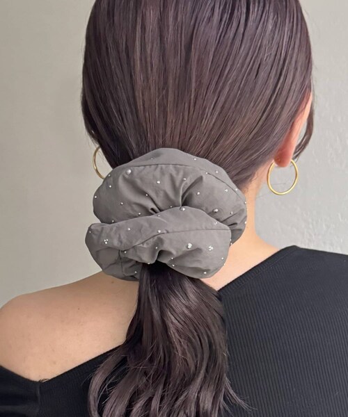 Lattice（Lattice）の「キラキラパフシュシュ（シュシュ・レディース・ブラウン/ブラック/ホワイト/グレー・FREE）」の4枚目の写真