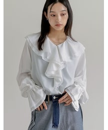 Re:EDIT（リエディ）の「シアーエアリーラッフルカラーブラウス - トップス通販 | 人気レディースファッション - Re:EDIT（リエディ）（その他）」