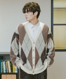 RAGEBLUE（レイジブルー）の「総柄モヘヤニットカーディガン（トップス・メンズ）」