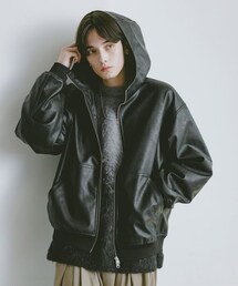 RAGEBLUE（レイジブルー）の「シンセティックレザー/ジップアップパーカー（その他）」