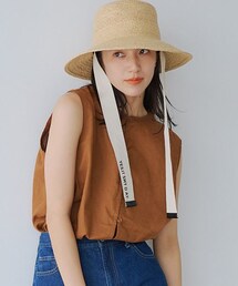 studio CLIP（スタディオクリップ）の「コットンリネンシアーノースリーブブラウス（トップス）」