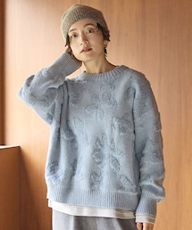 studio CLIP（スタディオクリップ）の「7ゲージパイルジャガード花柄ニットプルオーバー（トップス）」