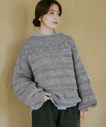 studio CLIP（スタディオクリップ）の「3ゲージスプレーヤーン透かしプルオーバー（トップス）」