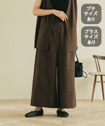 studio CLIP（スタディオクリップ）の「リネンライクフロントタックストレートパンツ[プチ・プラスサイズあり]（パンツ）」