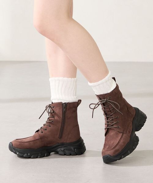 ORiental TRaffic(オリエンタルトラフィック)の「スニーカーソール編み上げブーツ/51405(その他・レディース・ブラック20/ブラウン30/グレー46・S(22.0-22.5)/M(23.0-23.5)/L(24.0-24.5)/LL(25.0-25.5))」の2枚目の写真