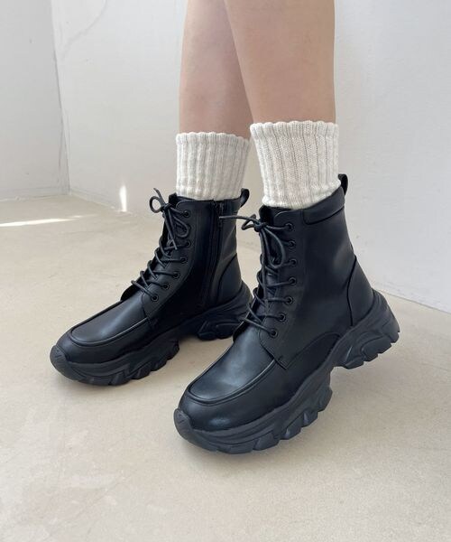 ORiental TRaffic(オリエンタルトラフィック)の「スニーカーソール編み上げブーツ/51405(その他・レディース・ブラック20/ブラウン30/グレー46・S(22.0-22.5)/M(23.0-23.5)/L(24.0-24.5)/LL(25.0-25.5))」の6枚目の写真