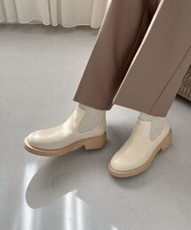 ORiental TRaffic（オリエンタルトラフィック）の「厚底 リブニット バックジップ ブーツ /52407（その他）」