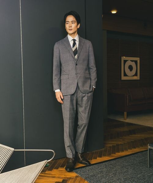 GLOBAL WORK（グローバルワーク）の「ストレッチ起毛TRジャケット/Salon de GW/581172（ジャケット/アウター・メンズ・グレンチェック16/モカ51/オリーブ78・S/M/L/XL）」の4枚目の写真