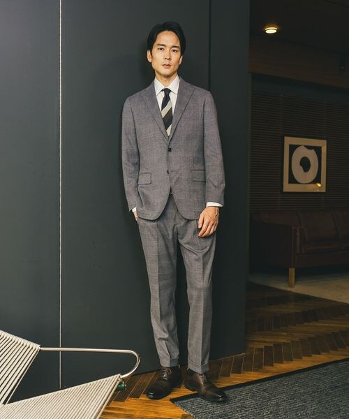 GLOBAL WORK（グローバルワーク）の「ストレッチ起毛TRジャケット/Salon de GW/581172（ジャケット/アウター・メンズ・グレンチェック16/モカ51/オリーブ78・S/M/L/XL）」の6枚目の写真