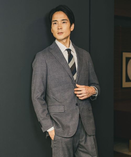 GLOBAL WORK（グローバルワーク）の「ストレッチ起毛TRジャケット/Salon de GW/581172（ジャケット/アウター・メンズ・グレンチェック16/モカ51/オリーブ78・S/M/L/XL）」の9枚目の写真