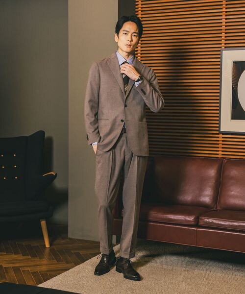 GLOBAL WORK（グローバルワーク）の「ストレッチ起毛TRジャケット/Salon de GW/581172（ジャケット/アウター・メンズ・グレンチェック16/モカ51/オリーブ78・S/M/L/XL）」の15枚目の写真