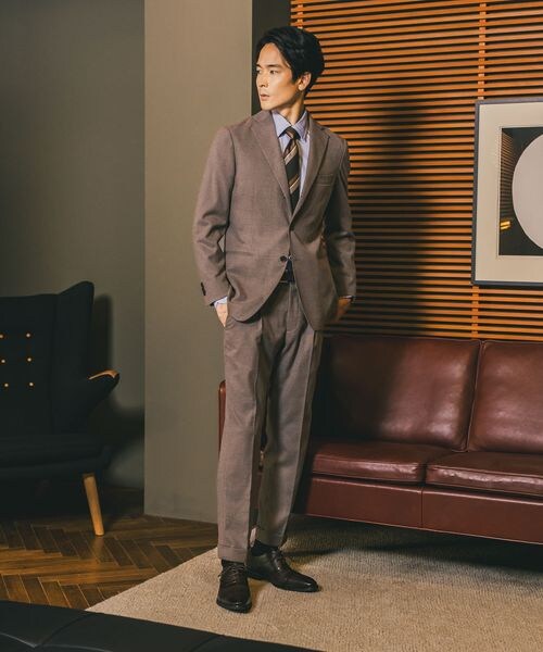 GLOBAL WORK（グローバルワーク）の「ストレッチ起毛TRジャケット/Salon de GW/581172（ジャケット/アウター・メンズ・グレンチェック16/モカ51/オリーブ78・S/M/L/XL）」の13枚目の写真