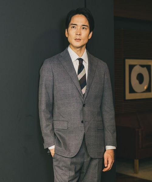 GLOBAL WORK（グローバルワーク）の「ストレッチ起毛TRジャケット/Salon de GW/581172（ジャケット/アウター・メンズ・グレンチェック16/モカ51/オリーブ78・S/M/L/XL）」の7枚目の写真