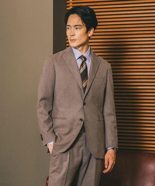 GLOBAL WORK（グローバルワーク）の「ストレッチ起毛TRジャケット/Salon de GW/581172（ジャケット/アウター・メンズ・グレンチェック16/モカ51/オリーブ78・S/M/L/XL）」の2枚目の写真