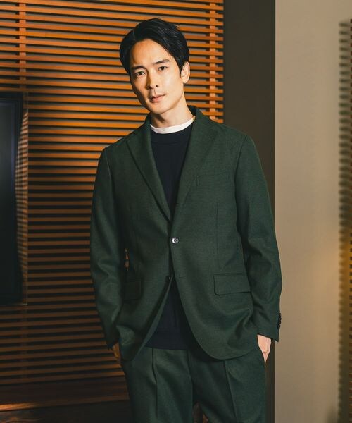 GLOBAL WORK（グローバルワーク）の「ストレッチ起毛TRジャケット/Salon de GW/581172（ジャケット/アウター・メンズ・グレンチェック16/モカ51/オリーブ78・S/M/L/XL）」の3枚目の写真