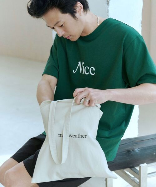 BEAUTY&YOUTH UNITED ARROWS（ビューティーアンドユースユナイテッドアローズ）の「＜NICE WEATHER＞ロゴ トートバッグ（バッグ・NATURAL(02)/NAVY(49)・FREE）」の13枚目の写真