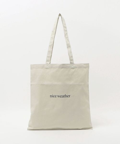 BEAUTY&YOUTH UNITED ARROWS（ビューティーアンドユースユナイテッドアローズ）の「＜NICE WEATHER＞ロゴ トートバッグ（バッグ・NATURAL(02)/NAVY(49)・FREE）」の3枚目の写真