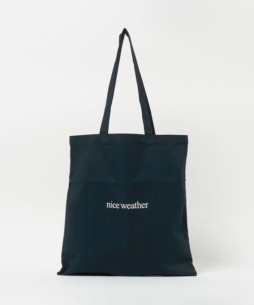 BEAUTY&YOUTH UNITED ARROWS（ビューティーアンドユースユナイテッドアローズ）の「＜NICE WEATHER＞ロゴ トートバッグ（バッグ・NATURAL(02)/NAVY(49)・FREE）」の2枚目の写真