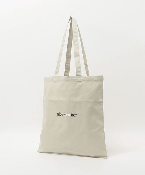 BEAUTY&YOUTH UNITED ARROWS（ビューティーアンドユースユナイテッドアローズ）の「＜NICE WEATHER＞ロゴ トートバッグ（バッグ・NATURAL(02)/NAVY(49)・FREE）」の6枚目の写真
