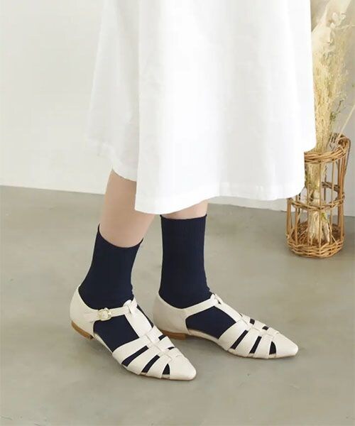 靴下屋(クツシタヤ)の「1×1リブソックス/011133028(その他・レディース・オフホワイト01/サラシ09/グレー11/クロ12/チャコールグレー14/ダルベージュ21/エアリーピンク31/アカ42/レモンクリーム60/スモークミント70/グレイッシュブルー81/コン84・F)」の12枚目の写真