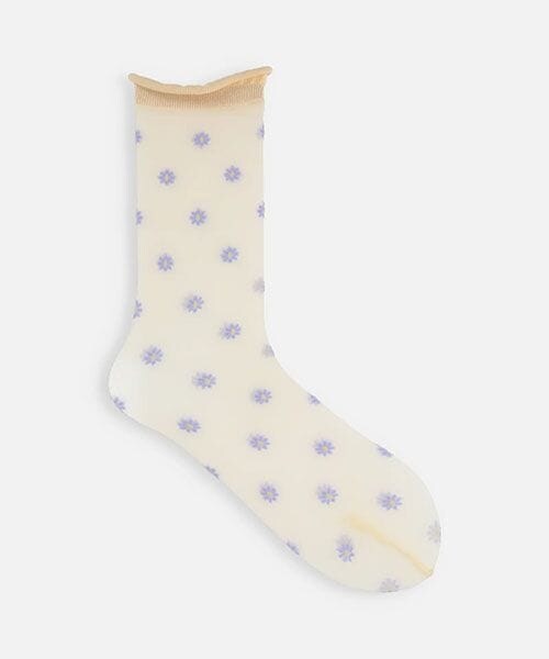靴下屋(クツシタヤ)の「マーガレットドットソックス/011141018(その他・オフホワイト01/オフ+レッド03/キナリ04/キナリ+ラベンダー05/クロ12/ネイビー86・F)」の4枚目の写真
