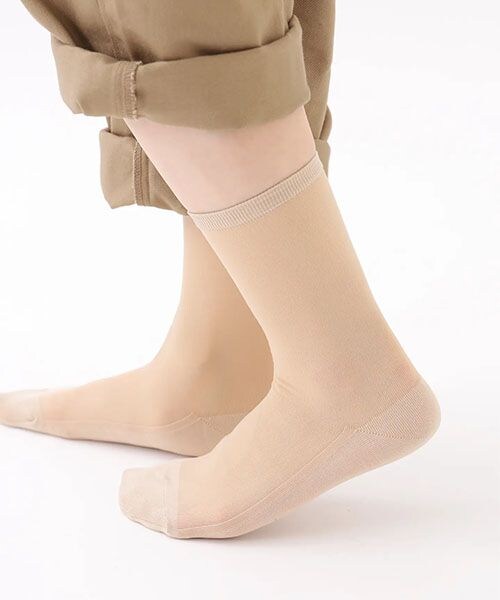 靴下屋（クツシタヤ）の「カバー風フロントナイロンソックス/011141256（その他・オフホワイト01/クロ12/オークルベージュ20/ベージュ21/モカベージュ25・F）」の6枚目の写真