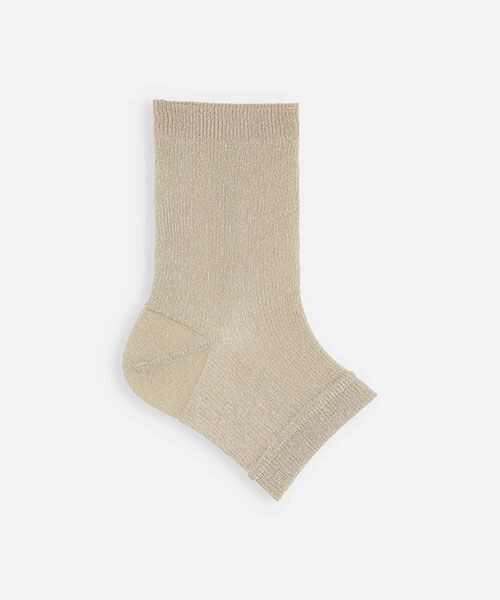 靴下屋（クツシタヤ）の「ラメリブショートトレンカ/011190095（その他・シルバーグレー10/クロ12/ベージュ20/モカチャ25・F）」の3枚目の写真