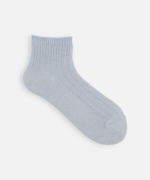 靴下屋(クツシタヤ)の「綿麻縦タックショートソックス/011132992(その他・オフホワイト01/クロ12/グレーモク16/ベージュ20/グレージュ25/ピンク30/グレイッシュイエロー61/グレイッシュサックス81・F)」の8枚目の写真