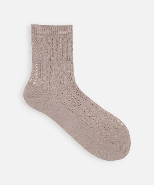 靴下屋(クツシタヤ)の「クロシェ風パッチワーク柄ショートソックス/011133002(その他・オフホワイト01/バニラ05/クロ12/モカチャ25/キミドリ73/スチールブルー83・F)」の4枚目の写真