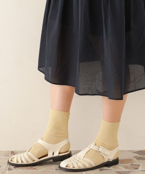 靴下屋(クツシタヤ)の「New麻ガーゼ調リブベタソックス/011141436(その他・オフホワイト01/グレー10/クロ12/ベージュ21/ダルピンク31/ダルクリーム61/ダルミント71/ダルサックス81・F)」の6枚目の写真