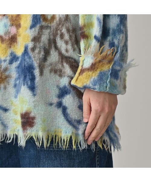 45R（フォーティファイブアール）の「縮絨ジャルダンプリントのぽよんブラウス（その他・レディース・43-ピンク/71-サックス・00-フリー）」の10枚目の写真