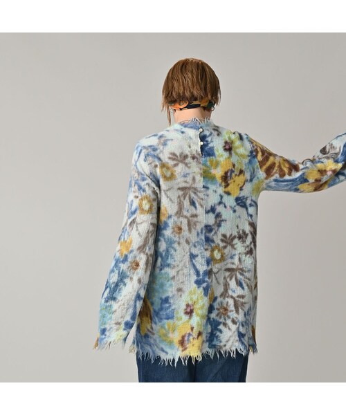 45R（フォーティファイブアール）の「縮絨ジャルダンプリントのぽよんブラウス（その他・レディース・43-ピンク/71-サックス・00-フリー）」の8枚目の写真