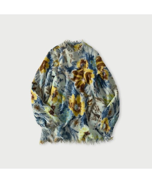 45R（フォーティファイブアール）の「縮絨ジャルダンプリントのぽよんブラウス（その他・レディース・43-ピンク/71-サックス・00-フリー）」の2枚目の写真