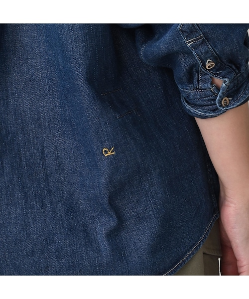 45R（フォーティファイブアール）の「45プチデニムのちび襟長袖クッペシャツ（加工）（その他・レディース・76-インディゴ淡/78-インディゴ焦・02-M/03-L）」の12枚目の写真