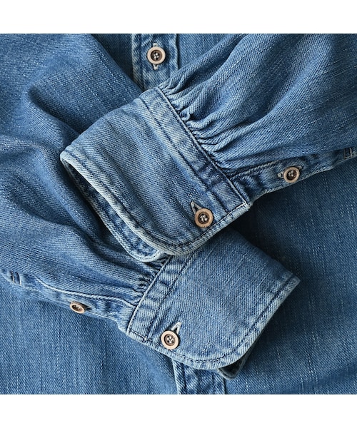 45R（フォーティファイブアール）の「45プチデニムのちび襟長袖クッペシャツ（加工）（その他・レディース・76-インディゴ淡/78-インディゴ焦・02-M/03-L）」の15枚目の写真