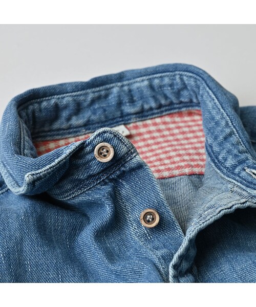 45R（フォーティファイブアール）の「45プチデニムのちび襟長袖クッペシャツ（加工）（その他・レディース・76-インディゴ淡/78-インディゴ焦・02-M/03-L）」の14枚目の写真