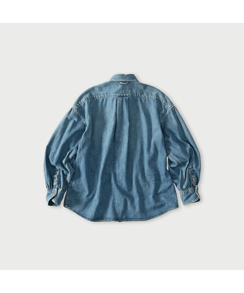 45R（フォーティファイブアール）の「45プチデニムのちび襟長袖クッペシャツ（加工）（その他・レディース・76-インディゴ淡/78-インディゴ焦・02-M/03-L）」の3枚目の写真