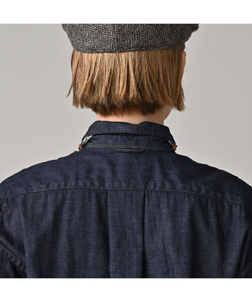 45R（フォーティファイブアール）の「45プチデニムのちび衿長袖クッペシャツ（濃）（その他・レディース・79-インディゴ濃・02-M/03-L/04-XL）」の9枚目の写真