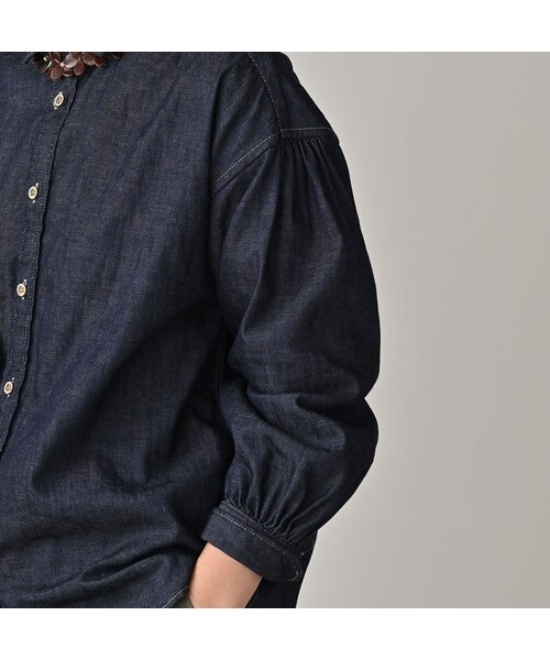 45R（フォーティファイブアール）の「45プチデニムのちび衿長袖クッペシャツ（濃）（その他・レディース・79-インディゴ濃・02-M/03-L/04-XL）」の8枚目の写真