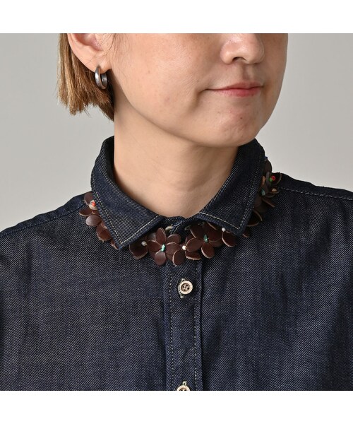 45R（フォーティファイブアール）の「45プチデニムのちび衿長袖クッペシャツ（濃）（その他・レディース・79-インディゴ濃・02-M/03-L/04-XL）」の7枚目の写真