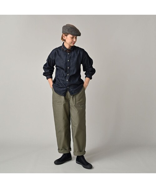 45R（フォーティファイブアール）の「45プチデニムのちび衿長袖クッペシャツ（濃）（その他・レディース・79-インディゴ濃・02-M/03-L/04-XL）」の3枚目の写真