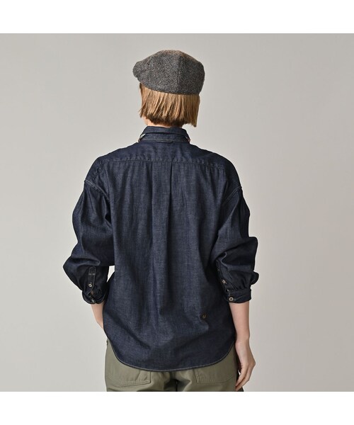 45R（フォーティファイブアール）の「45プチデニムのちび衿長袖クッペシャツ（濃）（その他・レディース・79-インディゴ濃・02-M/03-L/04-XL）」の6枚目の写真