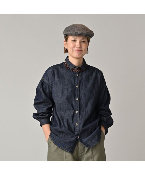 45R（フォーティファイブアール）の「45プチデニムのちび衿長袖クッペシャツ（濃）（その他・レディース・79-インディゴ濃・02-M/03-L/04-XL）」の4枚目の写真