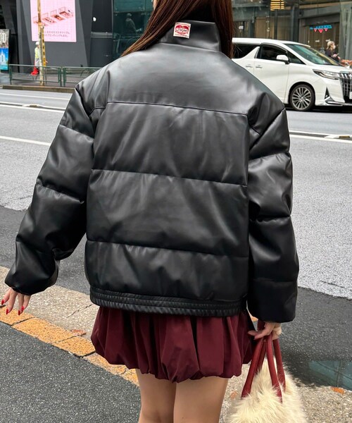 フェイクレザーパフジャケット
