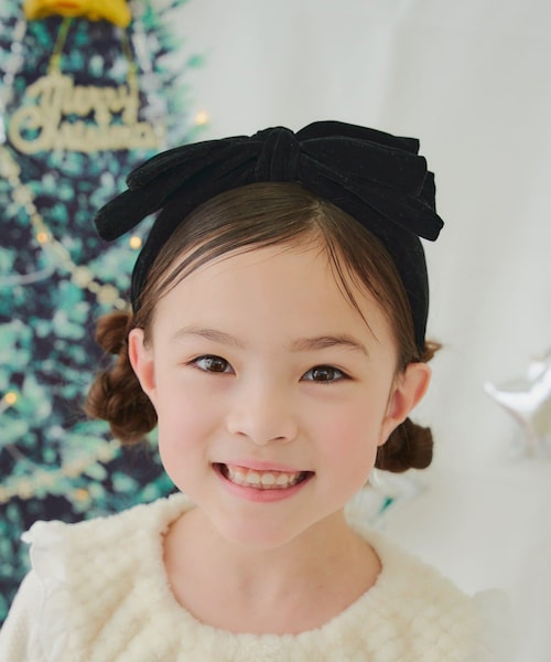 Lattice（Lattice）の「【KIDS/クリスマス】ベロアリボンカチューシャ（カチューシャ・レディース・ワインレッド/ブラック・FREE）」の2枚目の写真