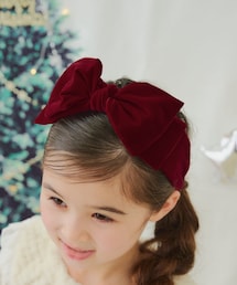 【KIDS/クリスマス】ベロアリボンカチューシャ