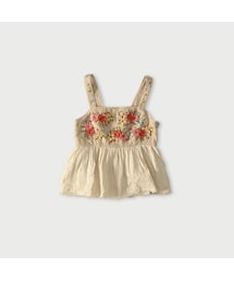 リネン重ね刺繍のキャミソール